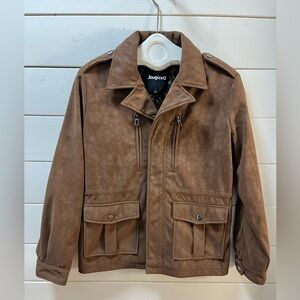 DESIGUAL Brown Faux Leather Jacket – Size M